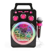 Karaoke bluetooh diseño Lol Surprise luces led brillantes regulables, control de volumen y eco, portátil