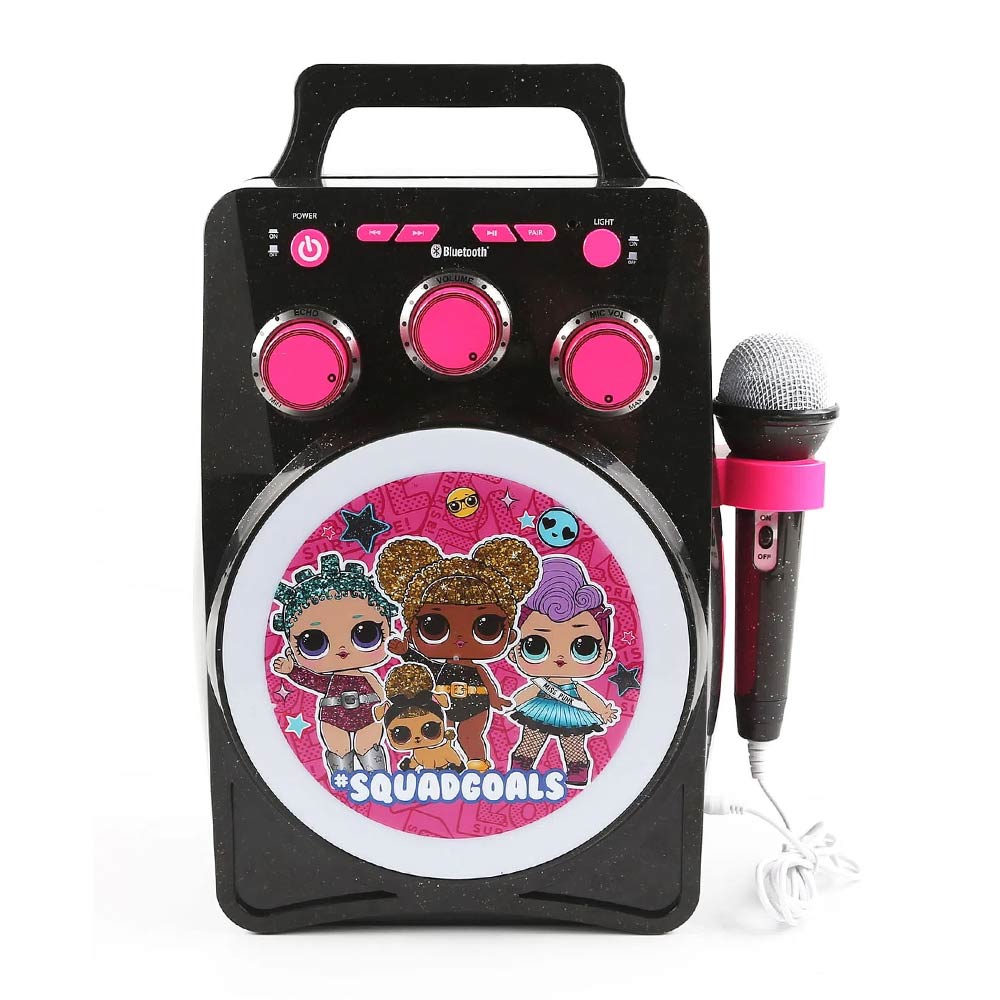 Imagen 2 del producto Karaoke bluetooh diseño Lol Surprise luces led brillantes regulables, control de volumen y eco, portátil