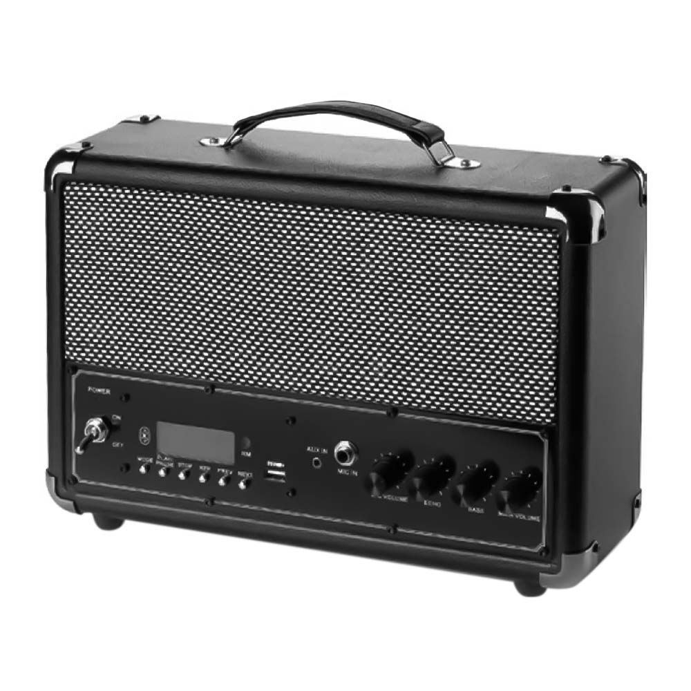 Radio digital Bluetooth portátil Sevilla, FM, entrada de micrófono, control de eco y bajos, puerto USB, Aux-in, incluye control remoto