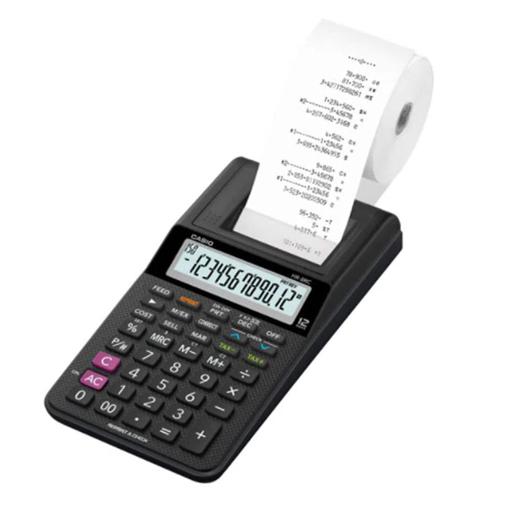 Imagen 2 del producto Calculadora con wincha Casio HR-8RC-BK 12 dígitos, 150 funciones, negro