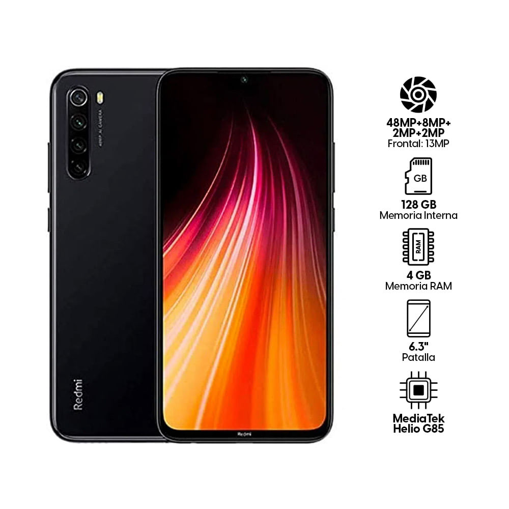 Imagen 2 del producto Celular Xiaomi Redmi Note 8 128GB, 4GB RAM, cámara trasera y frontal 13MP, 6.3"", negro + Band 5