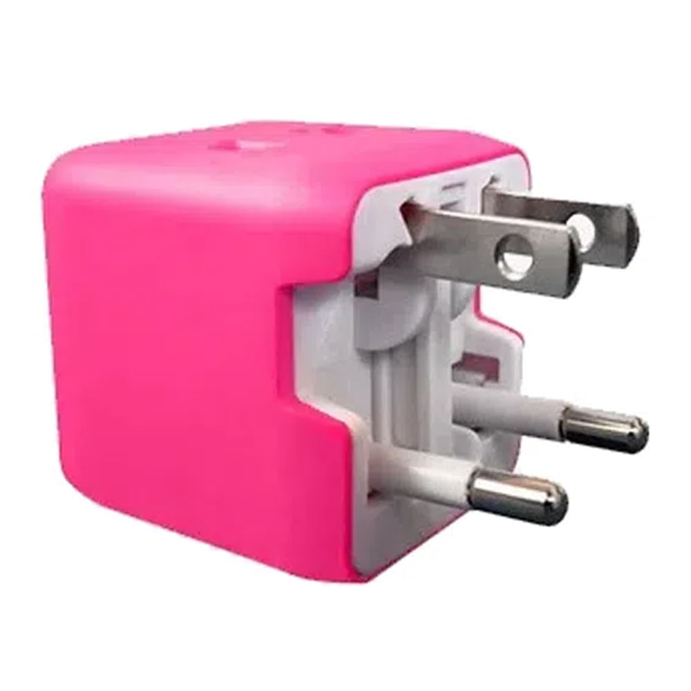 Imagen 2 del producto Adaptador universal de viaje Coolbox rosado