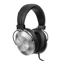 Audífonos over ear con micrófono Pioneer SE-MS5T almohadillas acolchadas, conector 3.5 mm, control de llamadas, plata