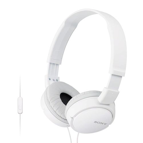 Audífonos on ear con micrófono Sony MDR-ZX110AP almohadillas acolchadas, conector 3.5 mm, control de llamadas, blanco