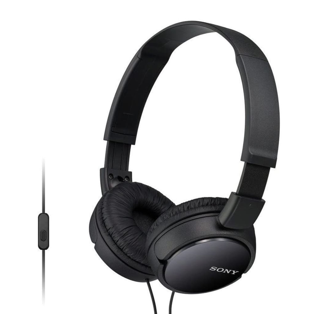 Imagen 1 del producto Audífonos on ear con micrófono Sony MDR-ZX110AP almohadillas acolchadas, conector 3.5 mm, control de llamadas, negro