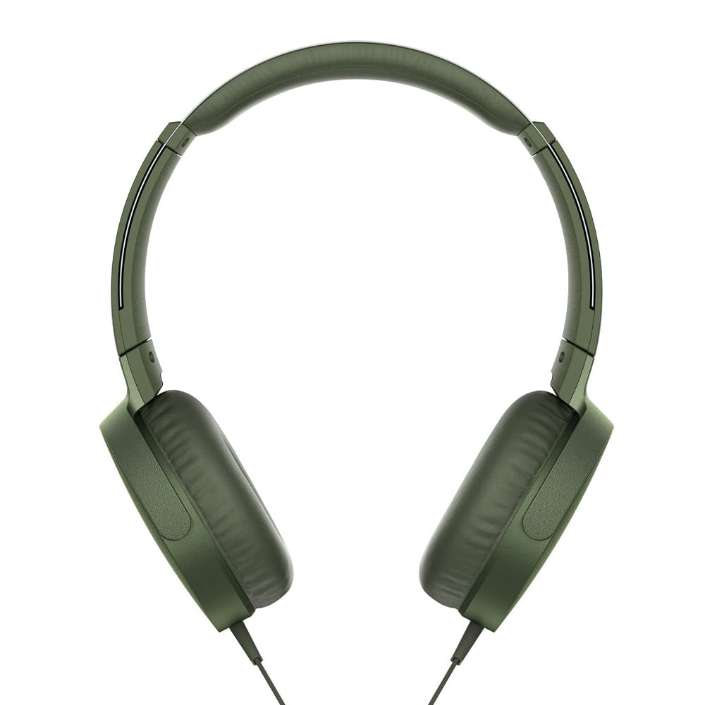 Imagen 2 del producto Audífonos on ear con micrófono Sony MDRXB550AP almohadillas acolchadas, conector 3.5 mm, control de música y llamadas, cable plano, verde
