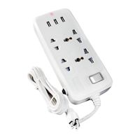 Supresor Opalux OP-634, 4 tomas, 2 múltiples, 2 universal, 3 puertos usb 5V-3100mAh