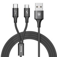 Cable 2 en 1 Baseus Rapid micro usb, tipo C a usb 3A 1.2 m