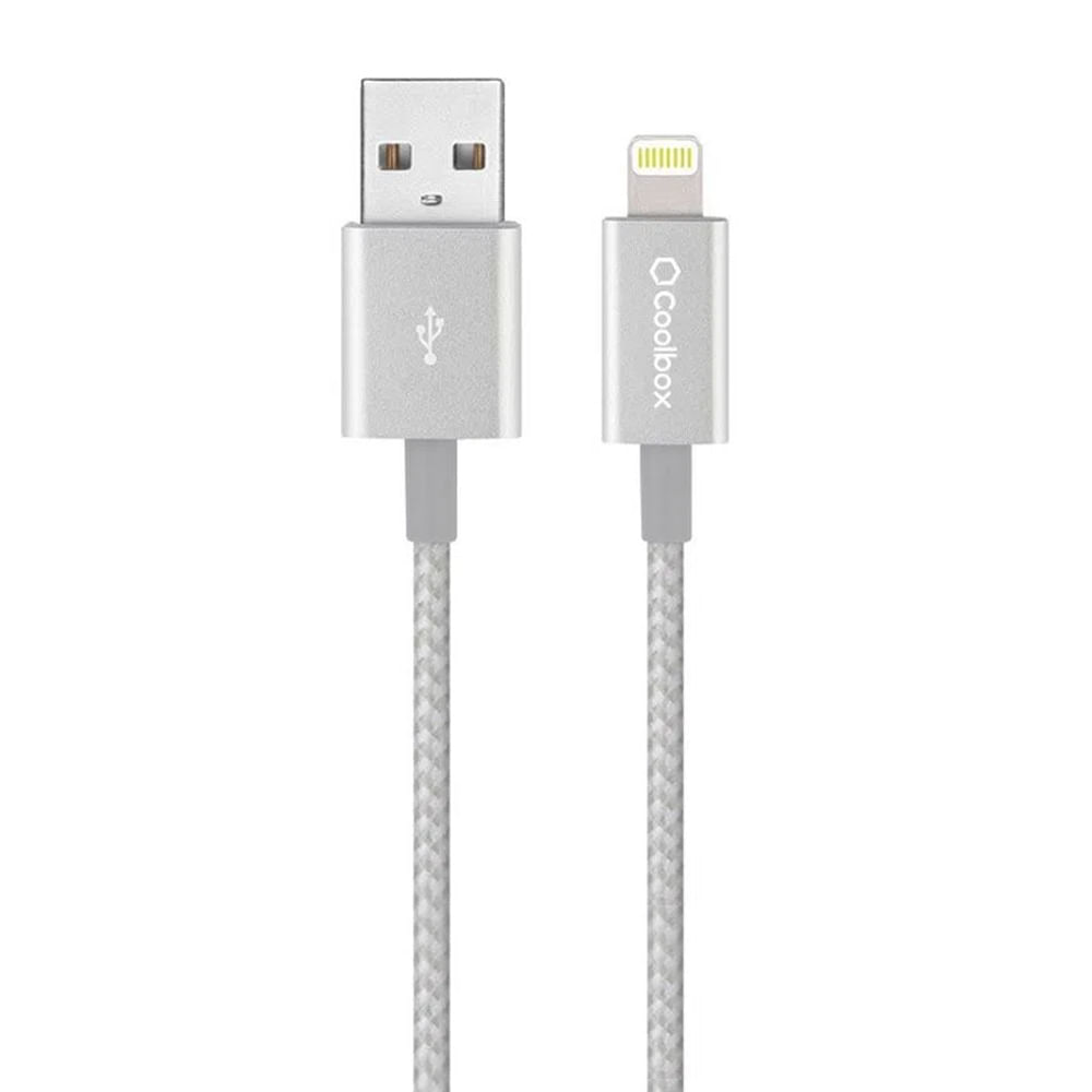 Imagen 1 del producto Cable lightning a usb Coolbox GMobile metal 30 cm plateado