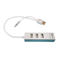 Adaptador 2 en 1 Radioshack conector tipo C y usb 2.0 con puertos usb 2.0 x3/RJ45, plateado
