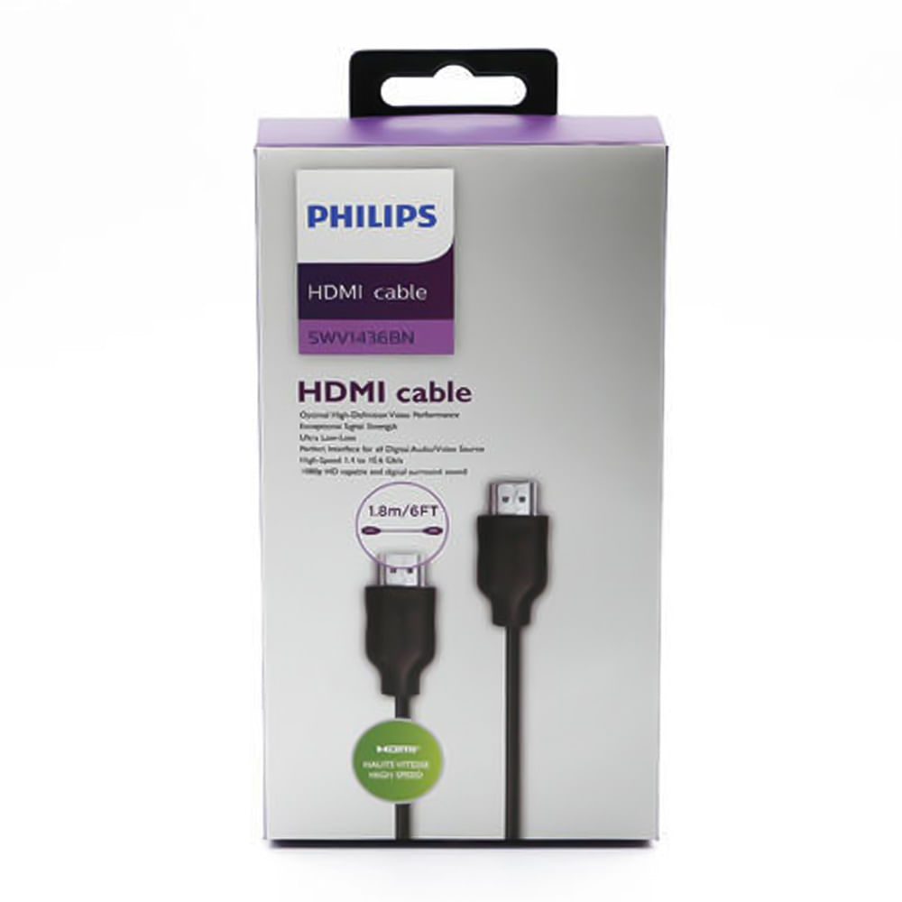 Imagen 2 del producto Cable HDMI Philips SWV1436BN conector niquel 1.8 m