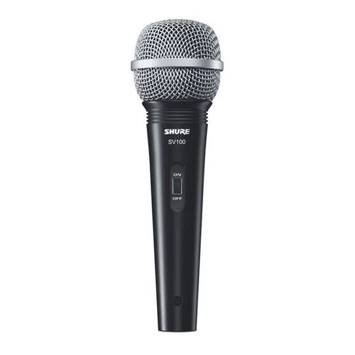 Micrófono alámbrico Shure, portátil, dinámico, unidireccional, cable XRL a jack 6.3 mm, largo 5 m, negro