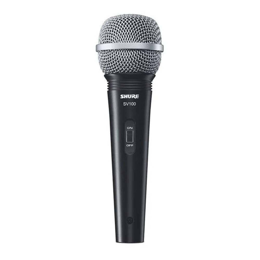 Micrófono alámbrico Shure, portátil, dinámico, unidireccional, cable XRL a jack 6.3 mm, largo 5 m, negro