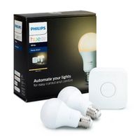 Kit focos inteligentes + 1 bridge Philips Hue x2 luz amarilla, wifi, 9w, tipo de bombilla E27, zigbee