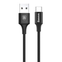 Cable tipo-C a USB Baseus, con luz led, salida 2A, 1 m, negro