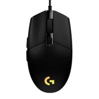 Mouse gamer alámbrico Logitech G203 Lightsync, conexión USB, 8000 dpi, 6 botones, luces RGB, negro