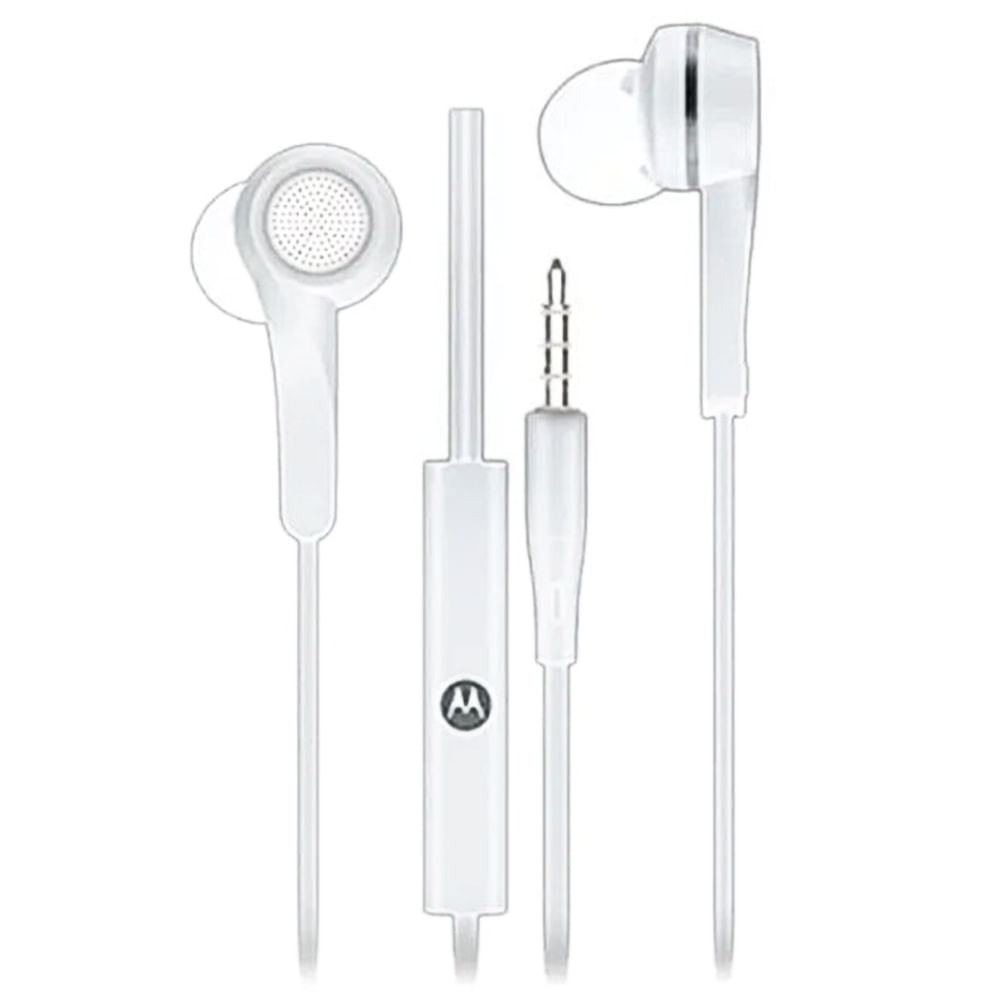 Imagen 1 del producto Audífonos in ear con micrófono Motorola Pace 125 almohadillas de silicona, conector 3.5 mm, control de llamadas, blanco