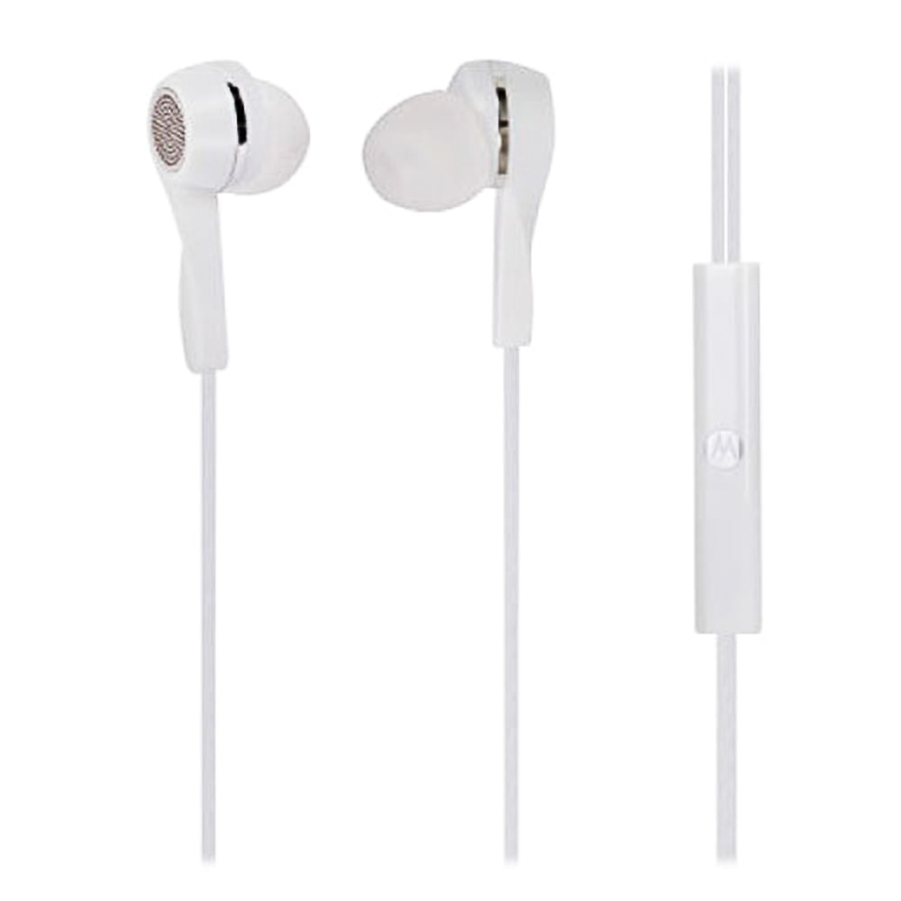 Imagen 2 del producto Audífonos in ear con micrófono Motorola Pace 125 almohadillas de silicona, conector 3.5 mm, control de llamadas, blanco