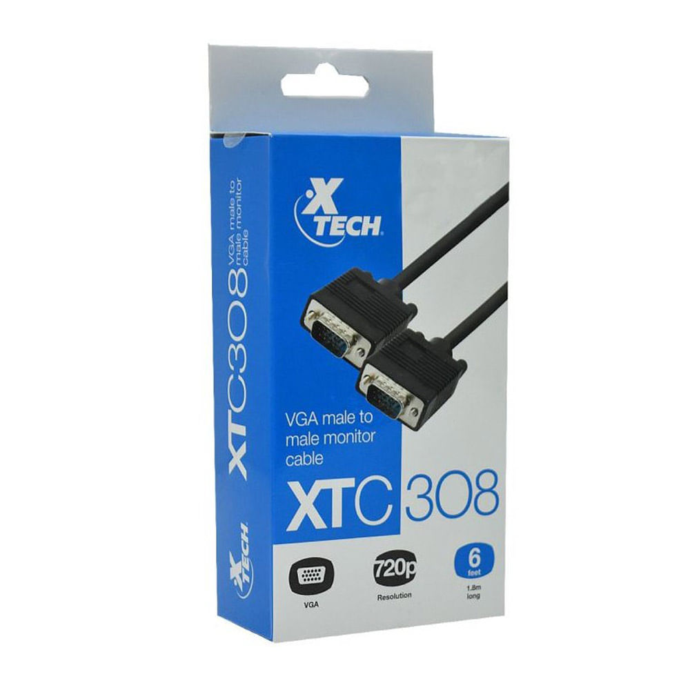 Imagen 2 del producto Cable vga Xtech macho a macho, 1.8 m