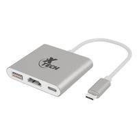 Adaptador Xtech 3 en 1 multipuerto usb tipo C, blanco