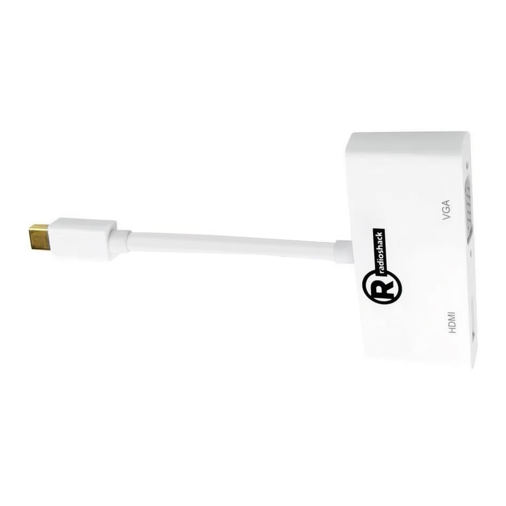 Imagen 2 del producto Adaptador Radioshack mini displayport a HDMI y VGA, macho a hembra, blanco