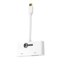 Adaptador Radioshack mini displayport a HDMI y VGA, macho a hembra, blanco