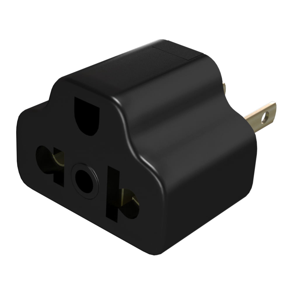 Imagen 2 del producto Adaptador universal Epem X2, espigas planas, 16A, 250VA, negro
