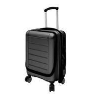 Maleta Carry-on Coolbox cuerpo rígido para mayor protección, 4 ruedas giratorias, asa regulable, candado con contraseña, gris oscuro
