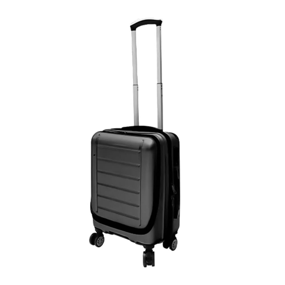 Imagen 2 del producto Maleta Carry-on Coolbox cuerpo rígido para mayor protección, 4 ruedas giratorias, asa regulable, candado con contraseña, gris oscuro