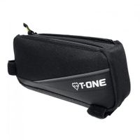 Bolso para marco de bicicleta T-One 3 compartimientos, 600 denier nylon, 21 x 9.5 x 5 cm