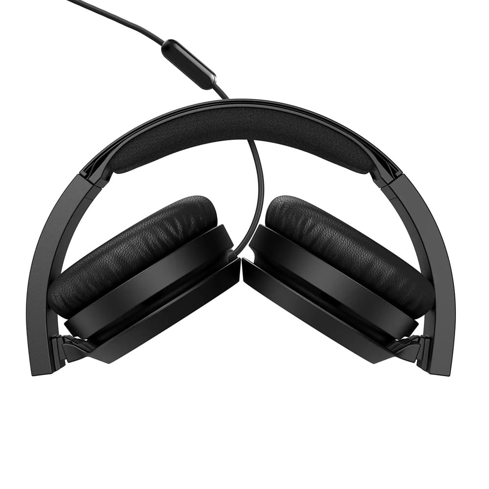 Imagen 2 del producto Audífonos on ear con micrófono Philips TAH4105BK almohadillas acolchadas, conector 3.5 mm, control de música y llamadas, negro