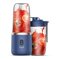 Licuadora portátil Premium Deerma DEM-NU06, 400 ml, cuchillas de acero, azul