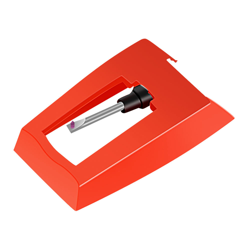 Aguja de tocadiscos Coolbox, plástico abs, aguja cerámica, negro y rojo