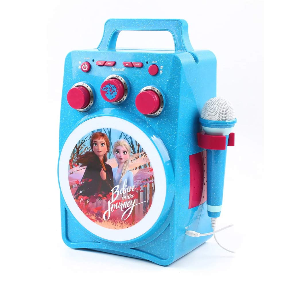 Imagen 2 del producto Karaoke Bluetooh diseño Frozen 2 luces led brillantes regulables, control de volumen y eco, portátil
