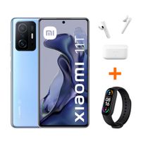Celular Xiaomi 11T 256GB, 8GB RAM, cámara trasera 108MP y frontal 16 MP, 6.67"", azul + BAND6 + MiTWSEBasic2
