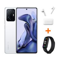 Celular Xiaomi 11T 256GB, 8GB RAM, cámara trasera 108MP y frontal 16 MP, 6.67"", blanco + BAND6 + MiTWSEBasic2