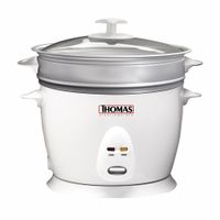 Olla arrocera Thomas TH-36P 900 w, 2.2 litros, interior antiadherente, blanca