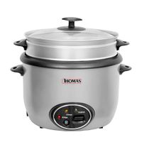 Olla arrocera Thomas TH-36PF 900 w, 2.2 litros, interior antiadherente, gris