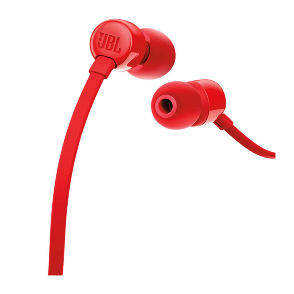 Imagen 2 del producto Audífonos in ear con micrófono JBL T110 conector 3.5 mm, control de música y llamadas, rojo