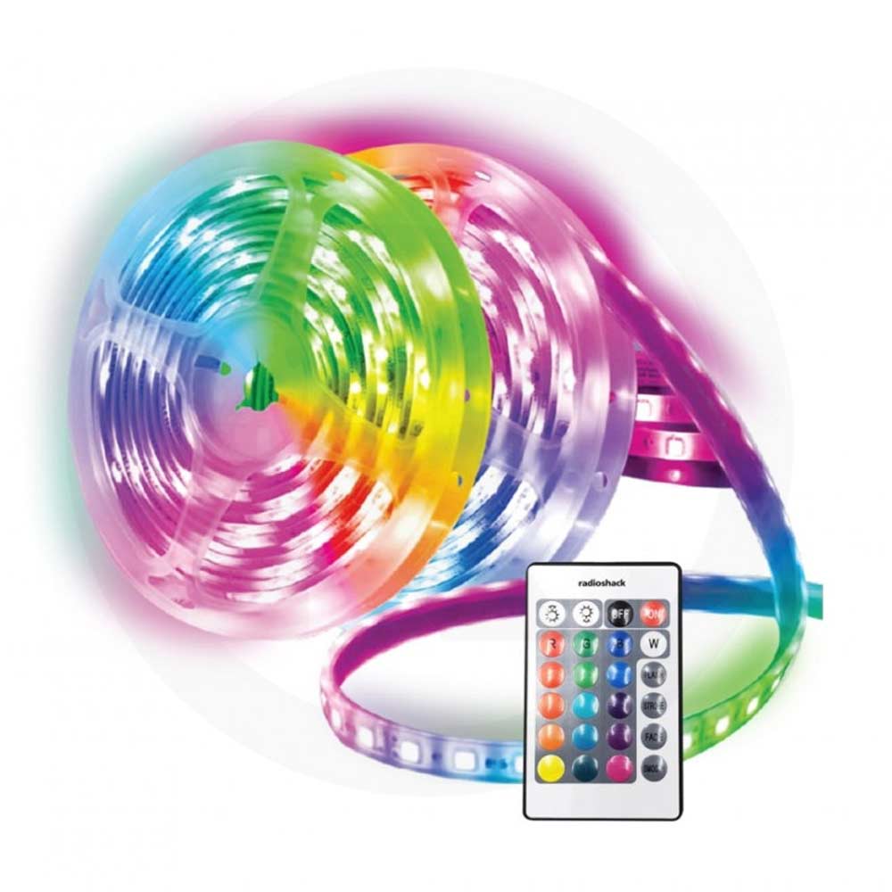 Cinta de luz Radioshack RGB flexible, control remoto, 1.8 m