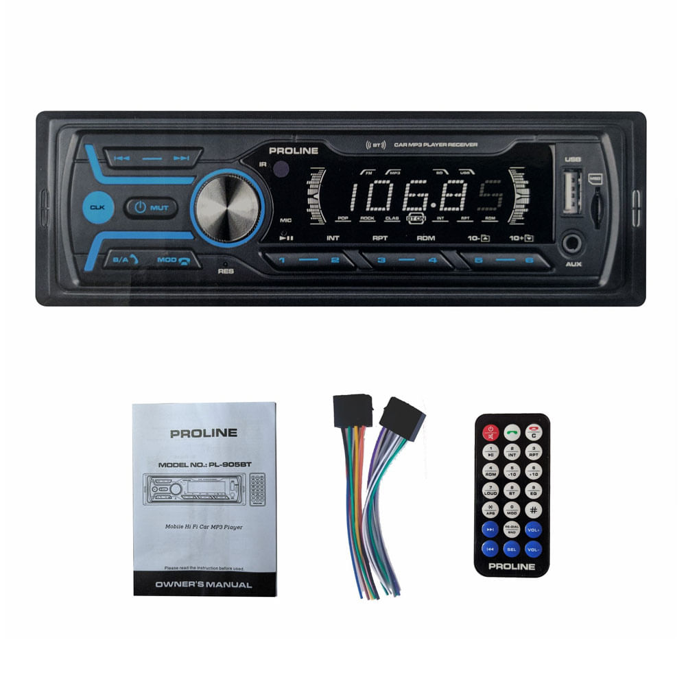 Imagen 2 del producto Autoradio Proline PL-905BT 50W X 4, bluetooth, radio FM/BT/USB/SD, luces 3 colores