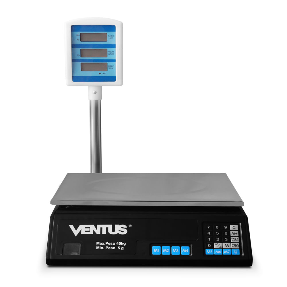 Balanza de mesa con brazo electrónica Ventus, máximo 40 kg, digital, negro
