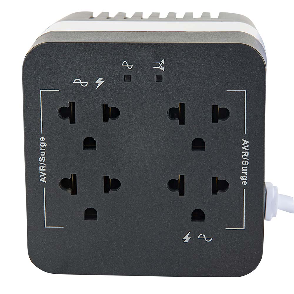 Imagen 2 del producto Estabilizador de corriente Chicago Digital Power 4 tomas y 4 puertos USB, 600VA/300W