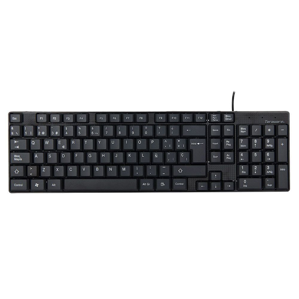 Teclado alámbrico Westminster con conexión USB, tecnología de membrana, teclado numérico y compatibilidad con Windows, negro