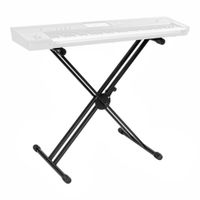 Soporte de teclado doble X Quik Lok QL646, tubo de acero, soporta 80 kg, negro