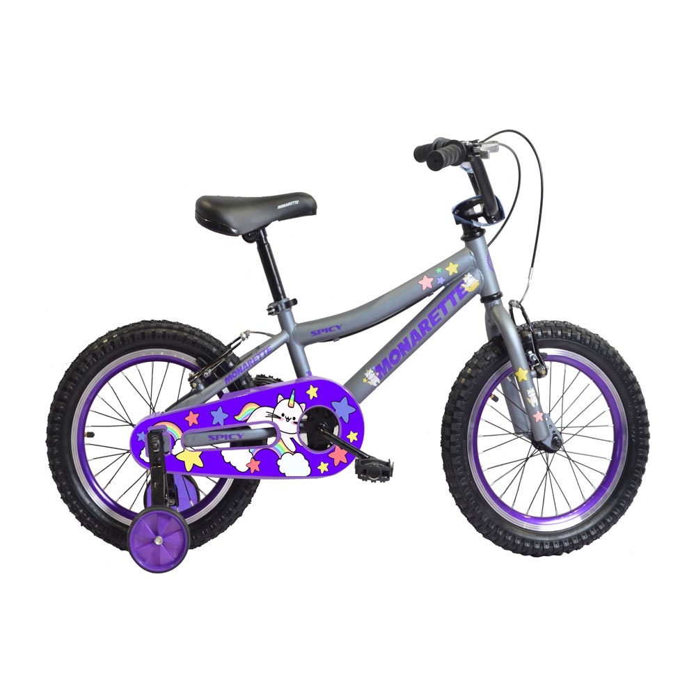 Bicicleta para niñas Monarette Spicy aro 16"", gris y morado