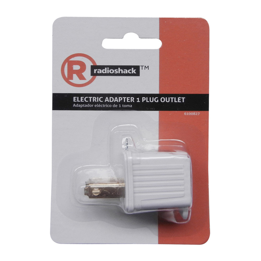 Adaptador de corriente Radioshack espiga planas, 15A, 125VA, blanco