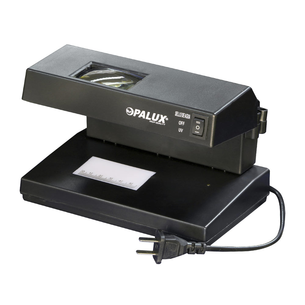 Imagen 1 del producto Detector de billetes falsos Opalux con luz UV 9w, sello de agua, lupa 220v