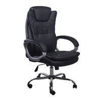 Silla de oficina presidencial ProShopper Roma tapiz eco cuero, máx. 140 kg, negro