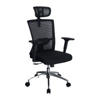 Silla de oficina presidencial ProShopper Benevento tapiz en malla, negro